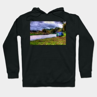 Narrow Boat moored on the river Hoodie